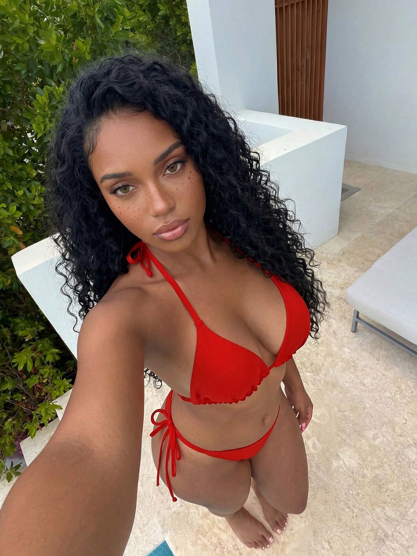 Swim Vcay Summer Beach Tie Back Triangle Bikini Top