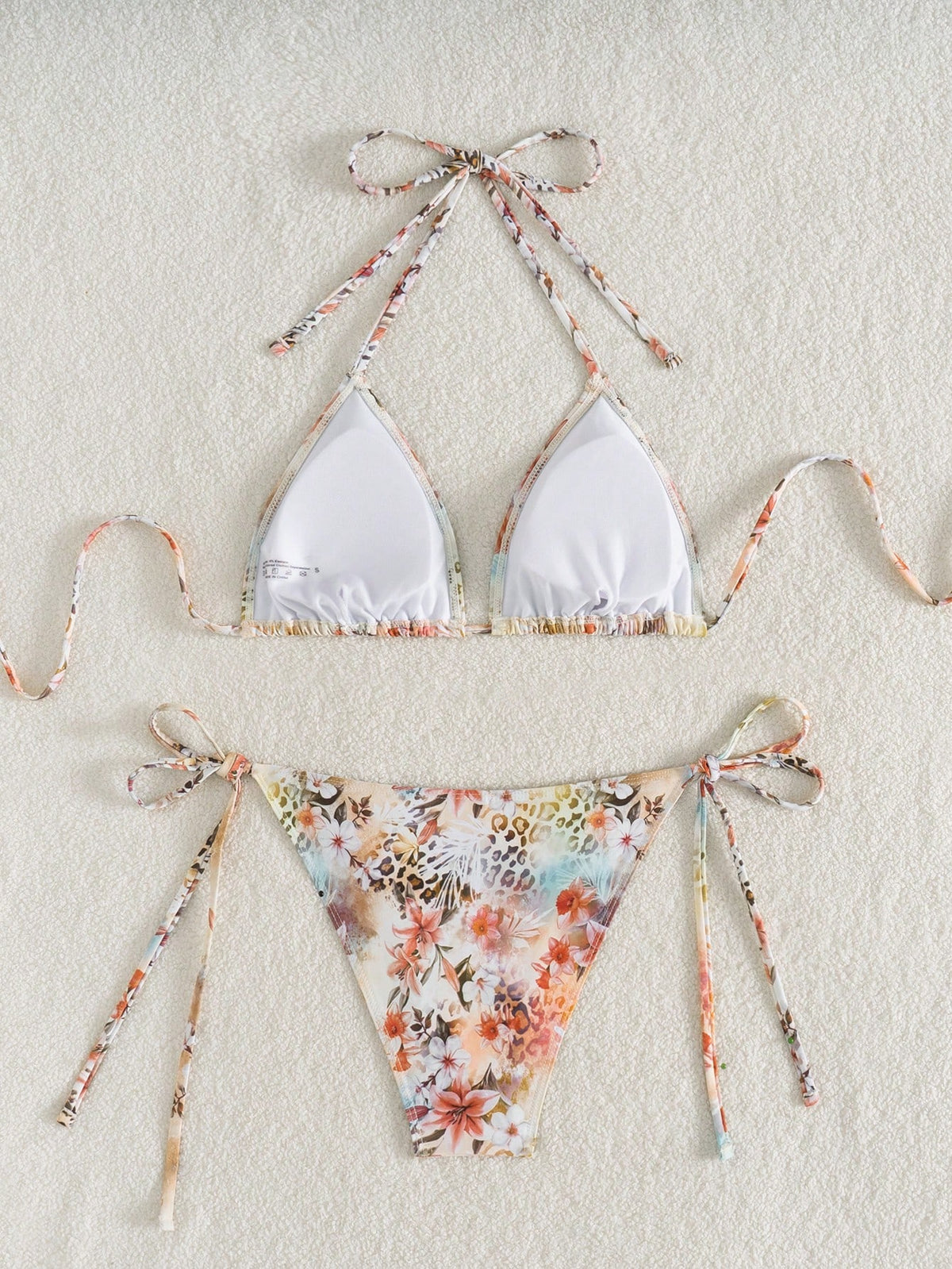 Swim Vcay Vacation Beach Leopard & Floral Print Bikini Swimwear For Summer Beach Vacation