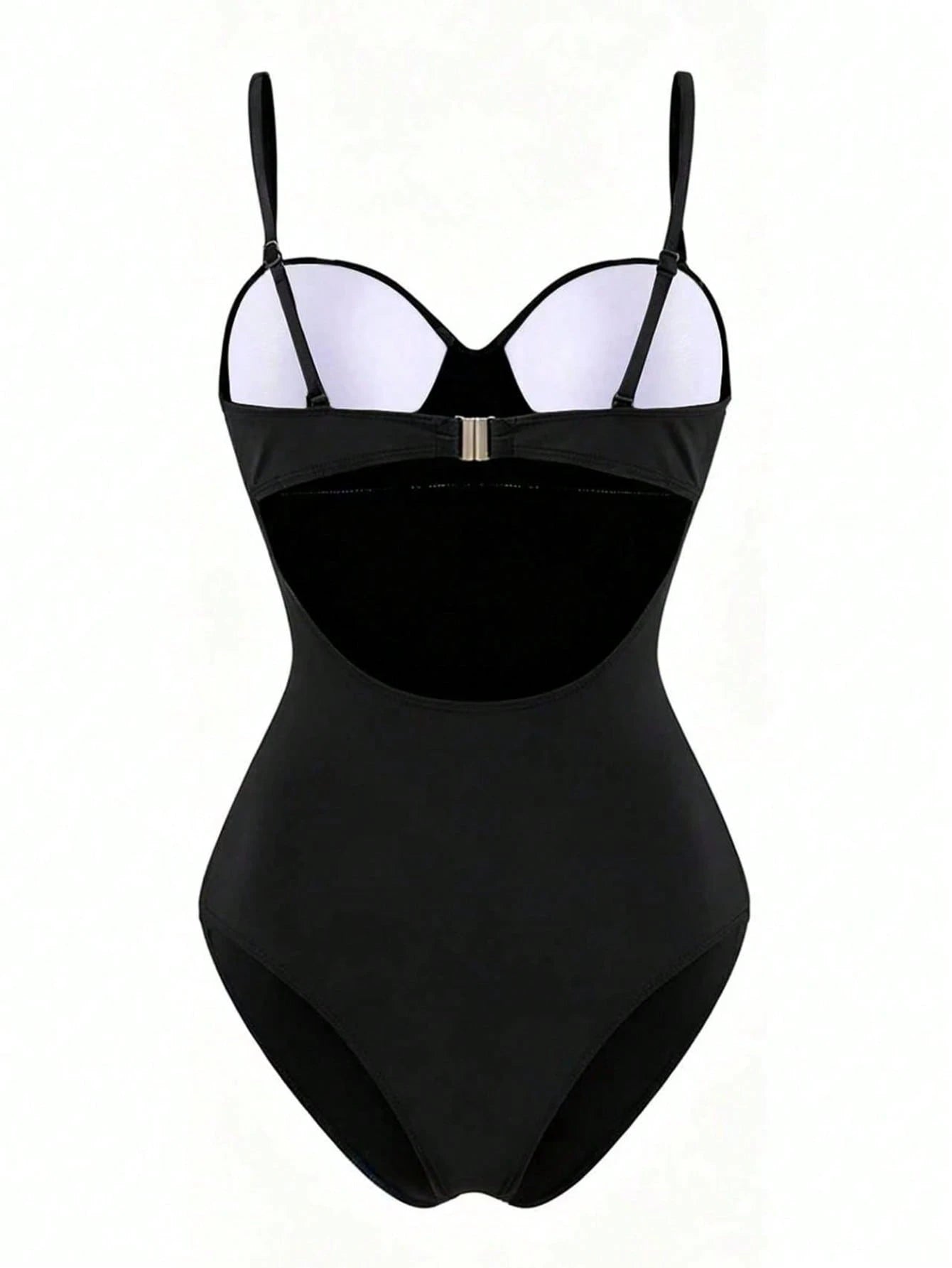 Swim Vcay Women's Casual Vacation Beach Party Elegant Black & White Polka Dot One-Piece Swimsuit With Black Skirt, Summer New Style