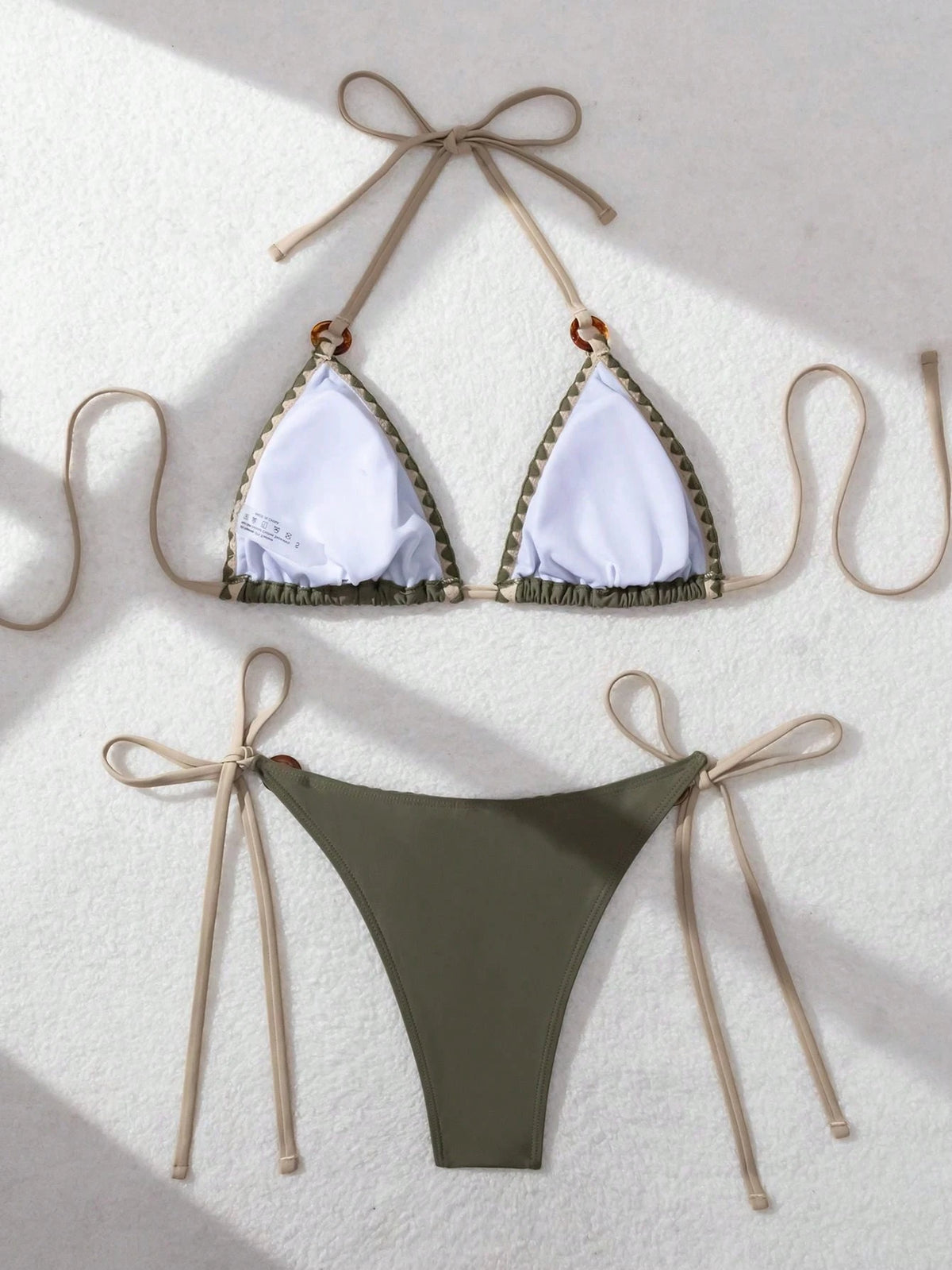 Swim Vcay Women's Green Shell Trim Swimwear Summer