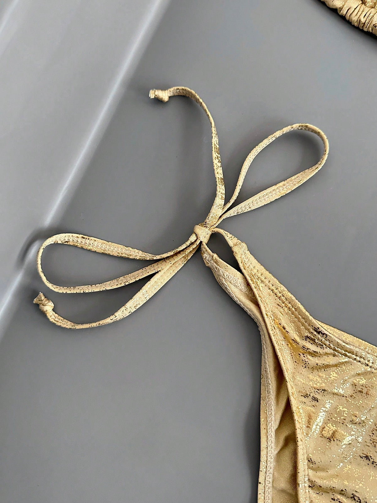 Swim Women's Beach Swimwear Set With Metallic Decor For Summer Beach Vacation