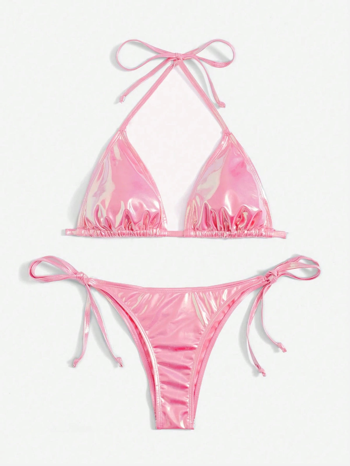 Swim Women's Beach Swimwear Set With Metallic Decor For Summer Beach Vacation