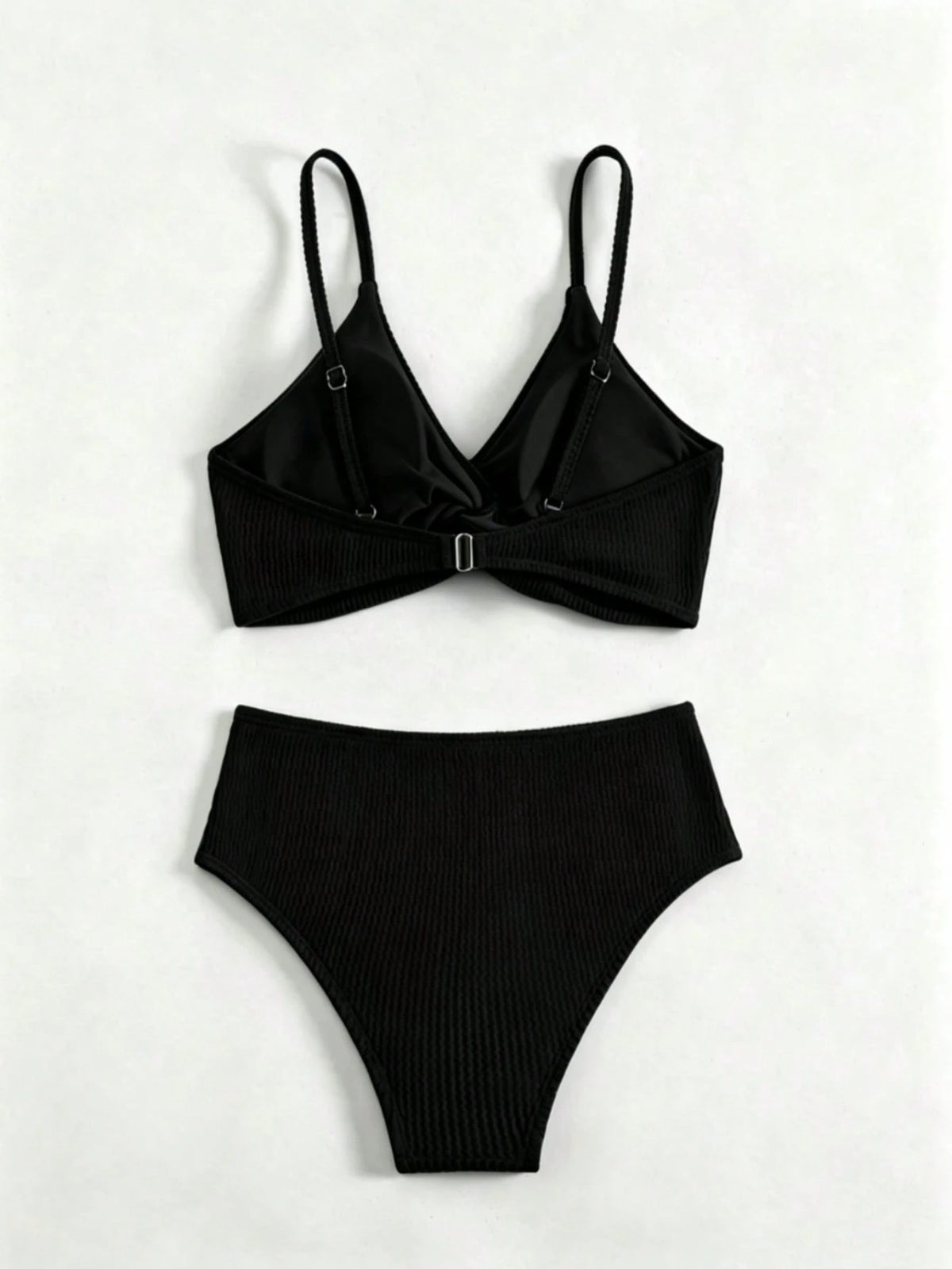 Swim Women's Black Camisole Top And Shorts Swimsuit Set For Sunny Beach