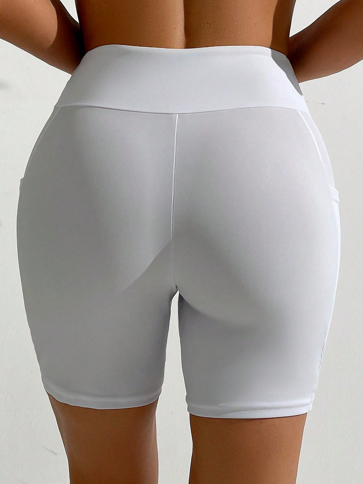 Swim Women's Solid Color Wide Waistband Swim Bottom With Side Pockets, Individual Piece Summer