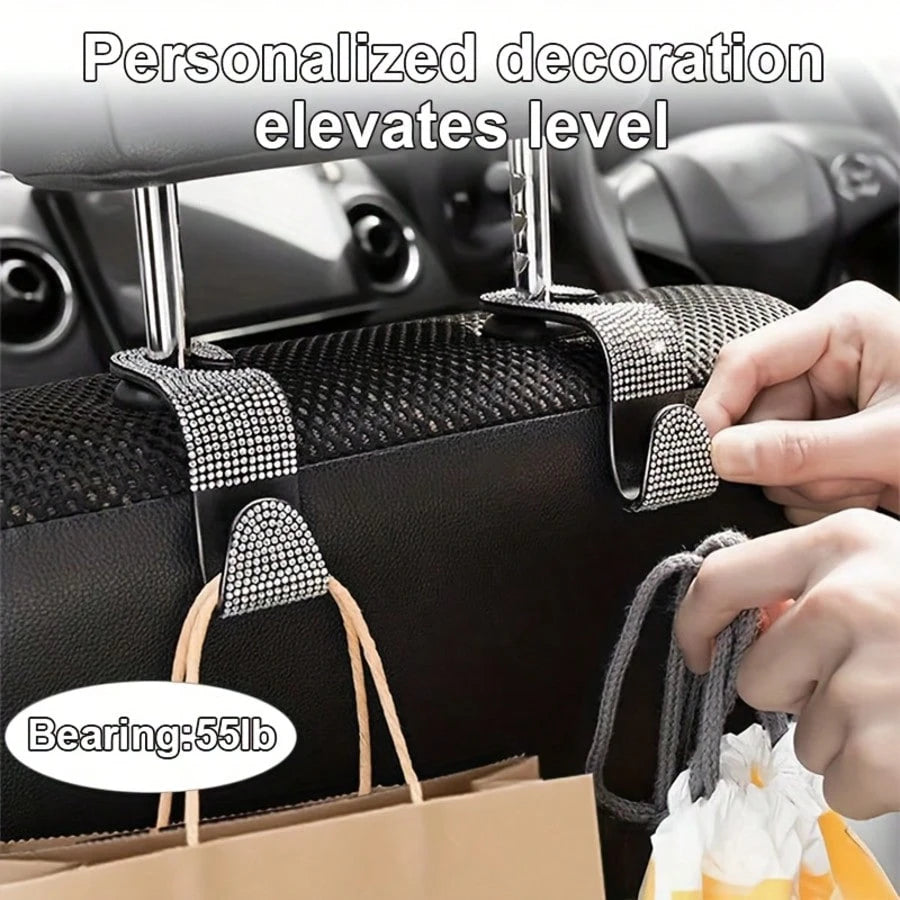 TAIMASI 27-Piece Women's Car Accessories Set – For Car Acessesories Women, Includes 15-Inch Shiny Steering Wheel Cover, Sparkling License Plate Frame, Phone Holder & Cup Holder Coasters. Best Holiday