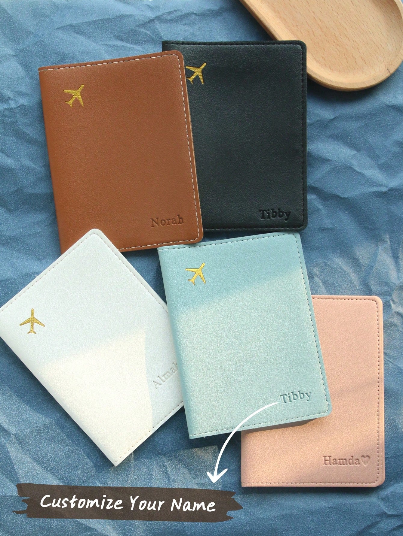 Takeoak Personalized Passport Cover, Passport Holder, Travel Wallet, Elegant ID Card Case, Personalized Luggage Tag, Travel Organizer, Large Capacity, Birthday Gift, Anniversary Gift, Christmas Gift