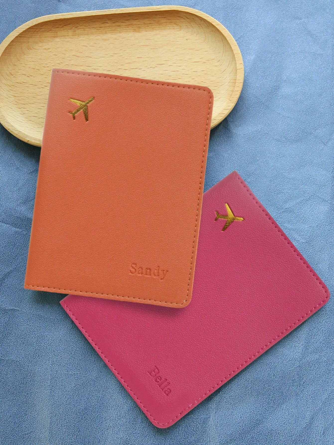Takeoak Personalized Passport Cover, Passport Holder, Travel Wallet, Elegant ID Card Case, Personalized Luggage Tag, Travel Organizer, Large Capacity, Birthday Gift, Anniversary Gift, Christmas Gift