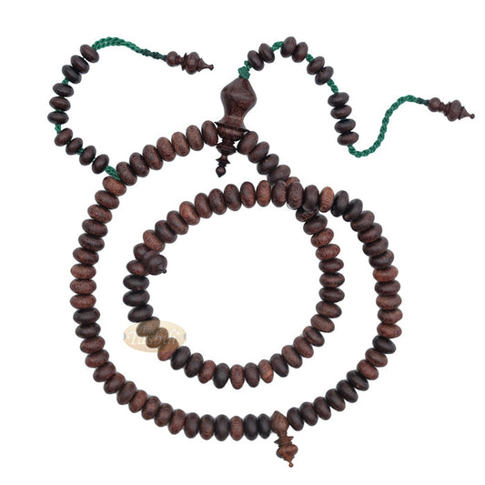Tamarind Wood Misbaha - Medium Terompah 5x10 mm Brown 99 count Short Barrel Indonesian Prayer Beads
