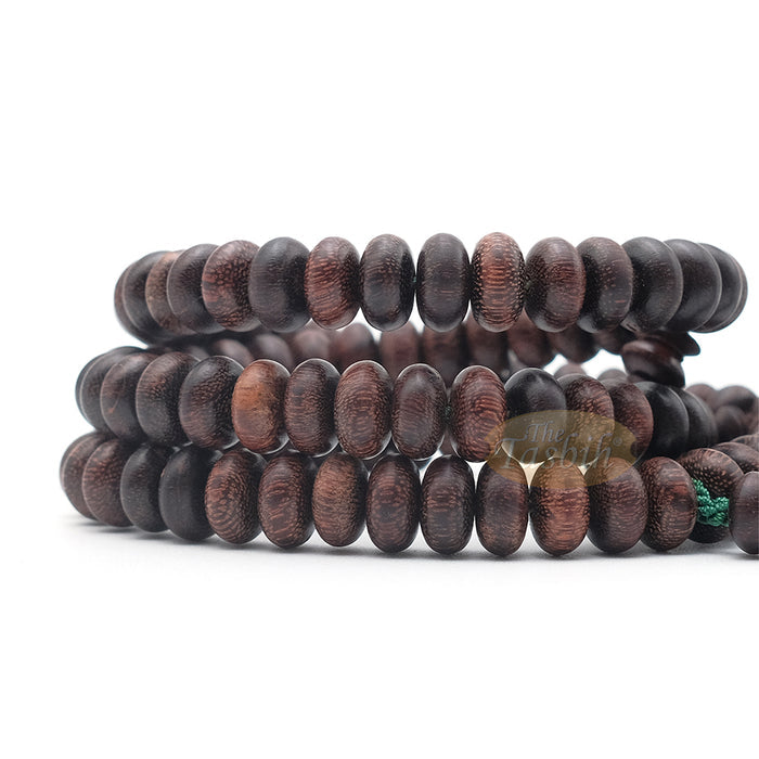Tamarind Wood Misbaha - Medium Terompah 5x10 mm Brown 99 count Short Barrel Indonesian Prayer Beads