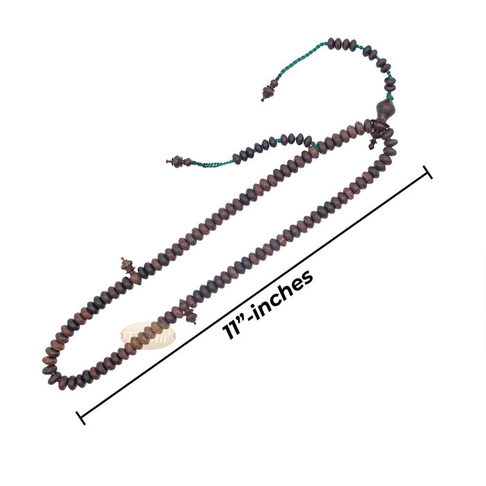 Tamarind Wood Misbaha - Medium Terompah 5x10 mm Brown 99 count Short Barrel Indonesian Prayer Beads