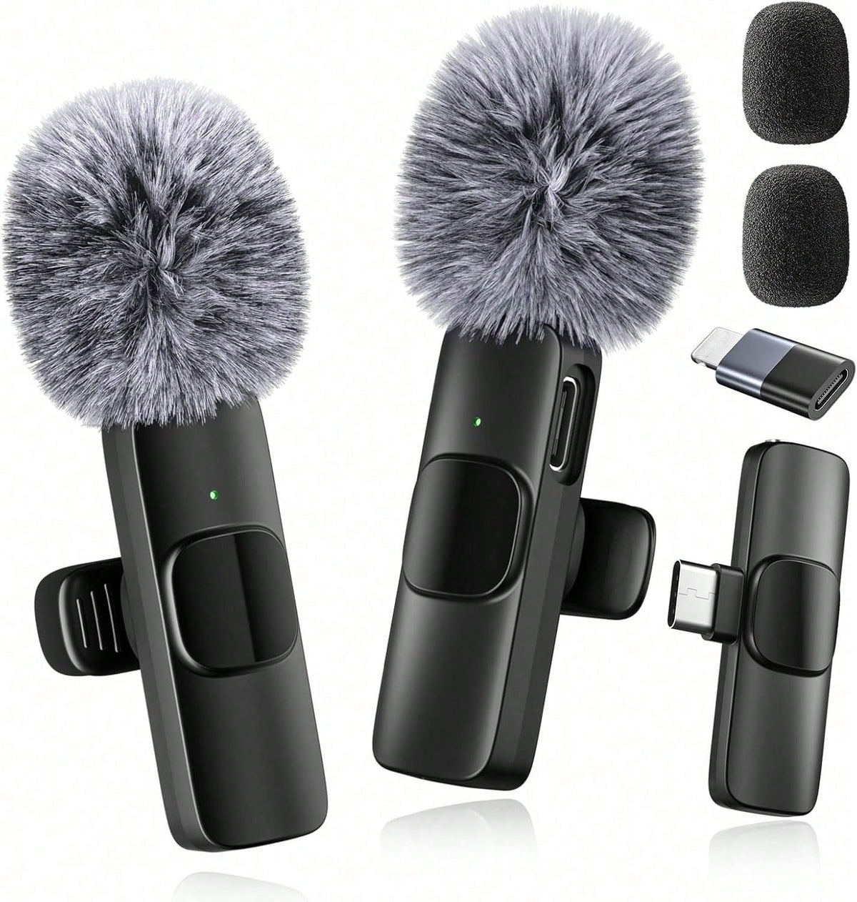 Tangle-Free Wireless Lavalier Microphone Streaming Equipment & Accessories Professional Wireless Lavalier Microphone For Android Cordless Omnidirectional Clip Mic Plug-Play For Interview Video Podcast