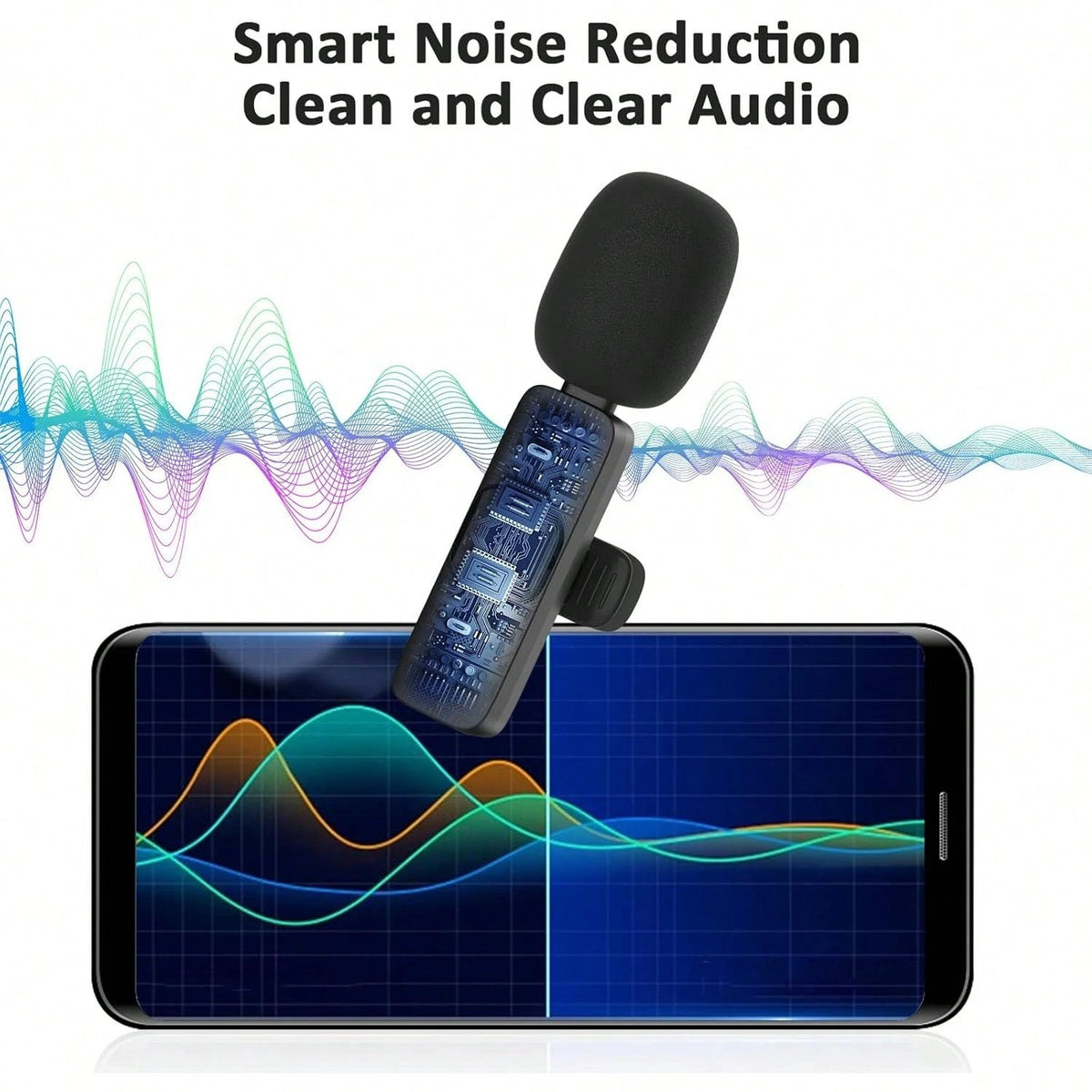 Tangle-Free Wireless Lavalier Microphone Streaming Equipment & Accessories Professional Wireless Lavalier Microphone For Android Cordless Omnidirectional Clip Mic Plug-Play For Interview Video Podcast