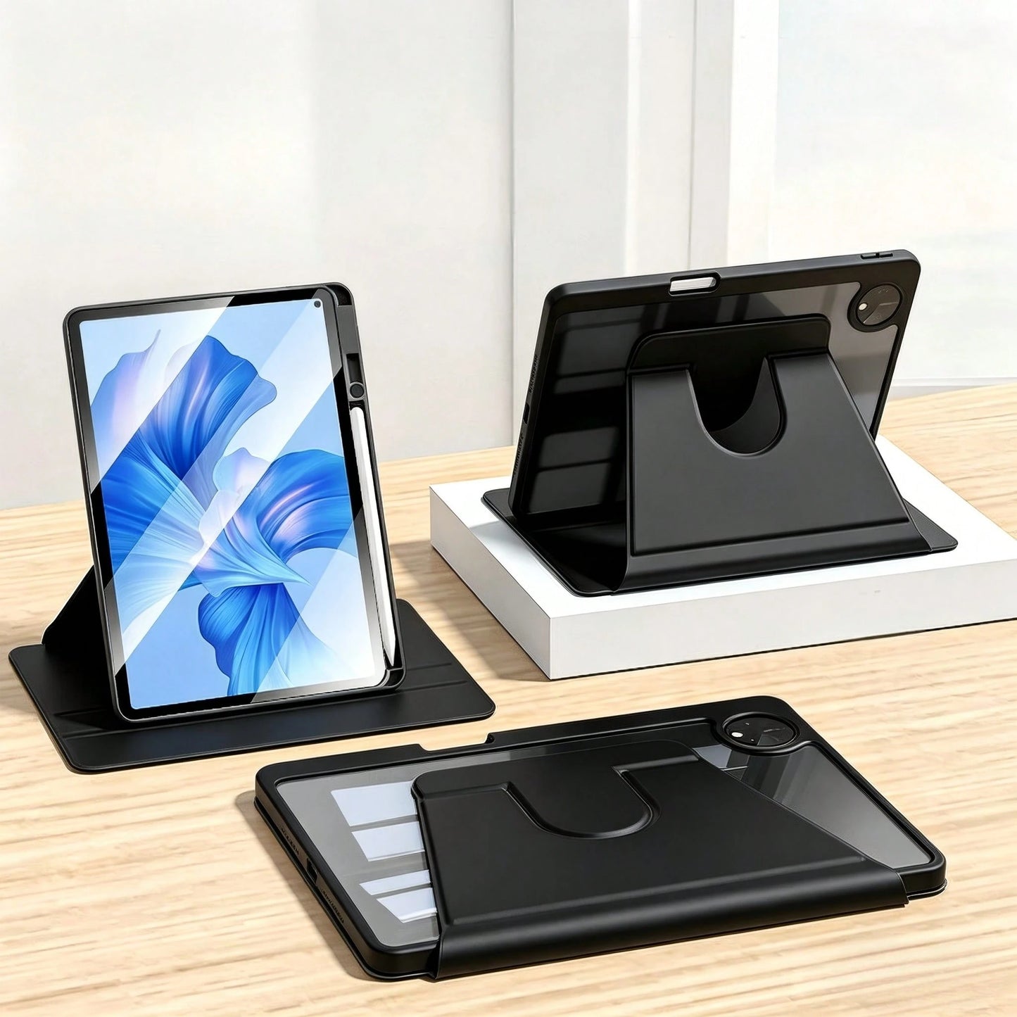 TenYide Shockproof Solid Color Flip Pad Case Rotating Protective Case Compatible With 5th/6th/7th/8th/9th/10th/11th Gen, Mini 6th/7th Gen, Air 1st/2nd/3rd/4th/5th Gen, 11-Inch (M2)/11-Inch (M3)/13-Inc