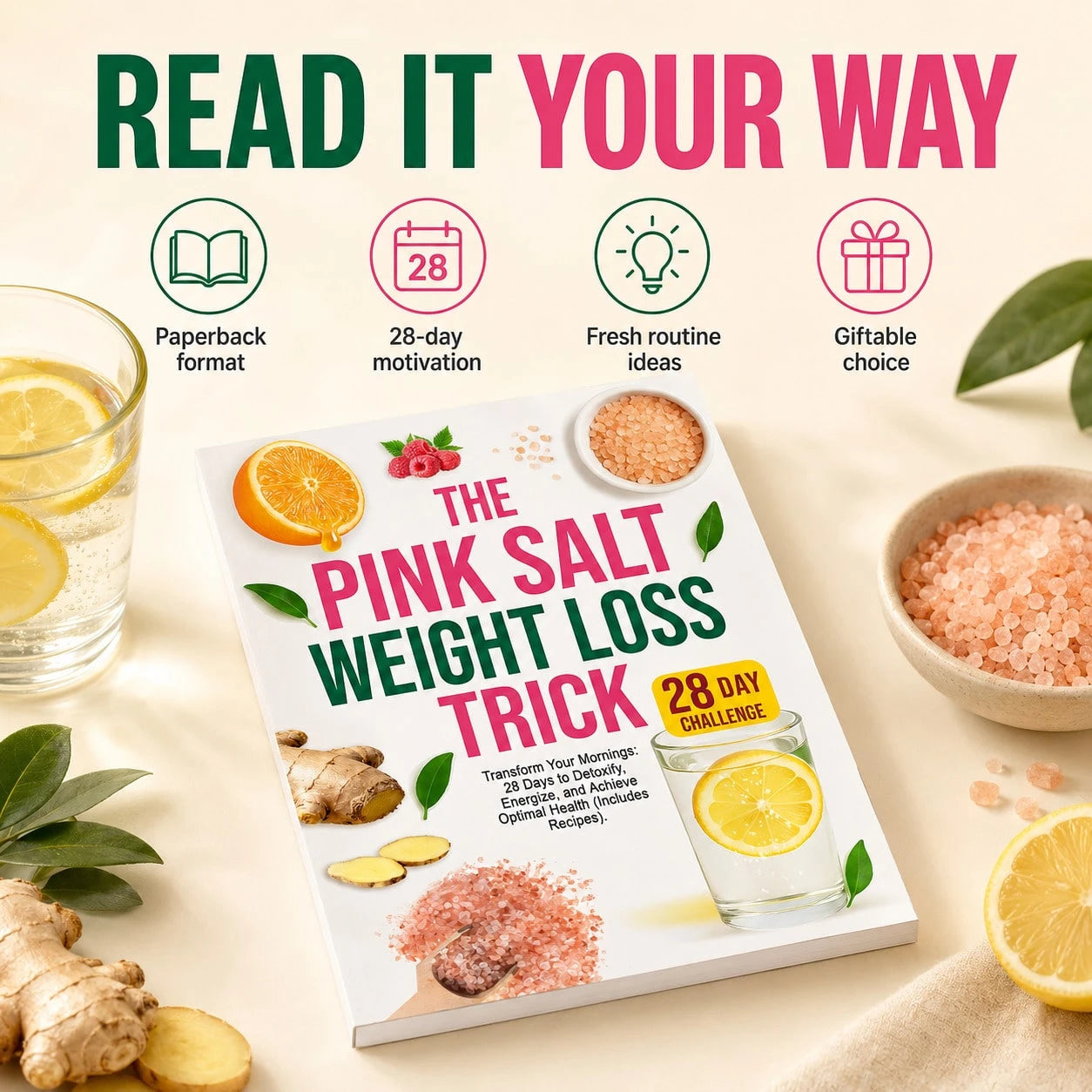 The Pink Salt Weight Loss Method: A Tested Morning Routine For Detoxification And Vitality- The Ultimate 28-Day Health Plan