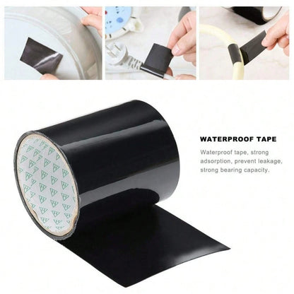 Thick, Flexible Rubber Waterproof Tape- For Sealing And Patching Leaks, Underwater, Indoor And Outdoor Use- For Home, RV, Roof, And Swimming Pool Repairs, Black, 1 Piece Per Pack.