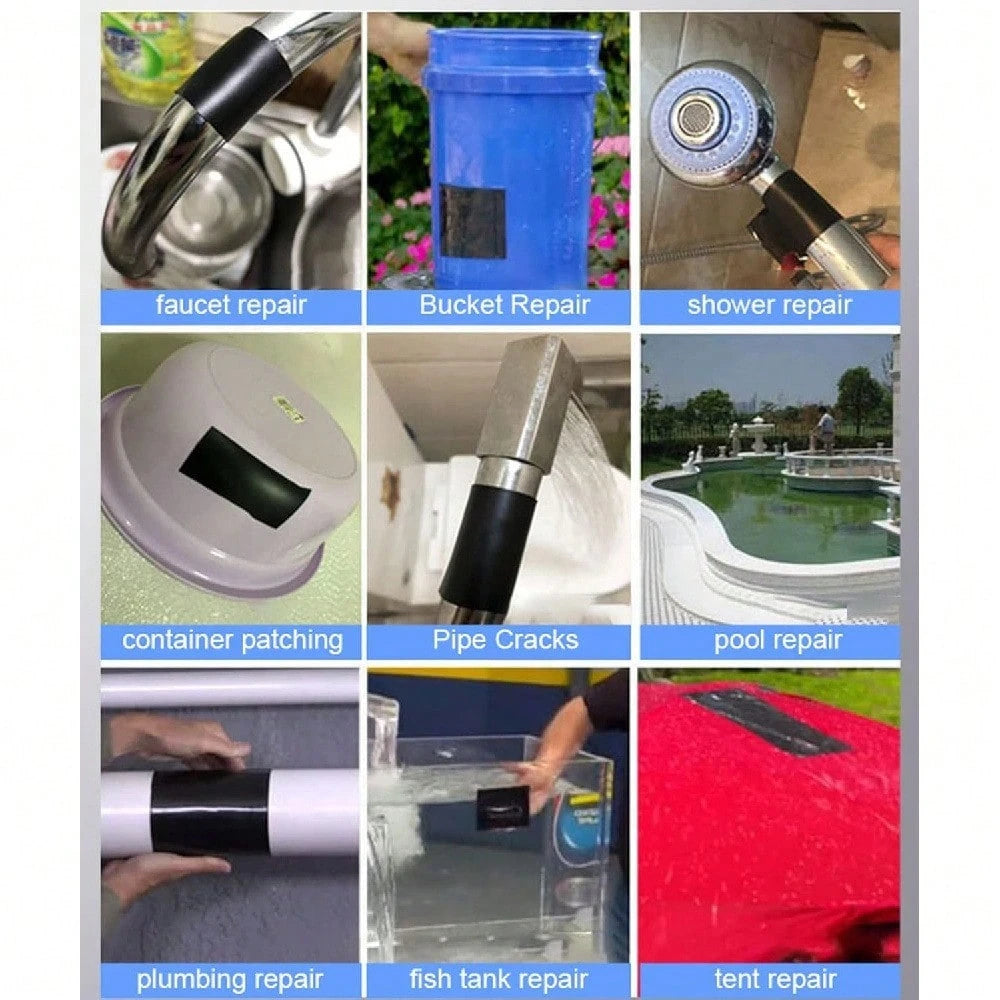 Thick, Flexible Rubber Waterproof Tape- For Sealing And Patching Leaks, Underwater, Indoor And Outdoor Use- For Home, RV, Roof, And Swimming Pool Repairs, Black, 1 Piece Per Pack.