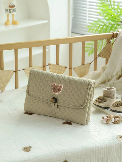 Thick Quilted Diaper Bag With Pad, Suitable For Baby Boys And Girls, Machine Washable, Indoor And Outdoor Use, Essential Baby Item, Great Gift