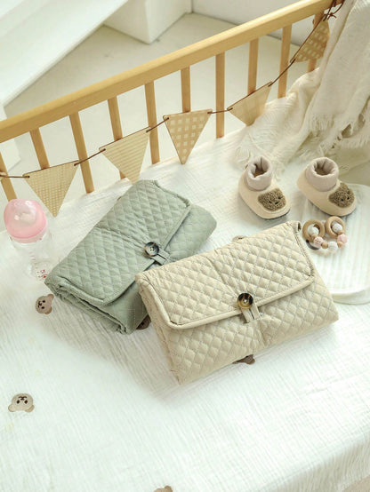 Thick Quilted Diaper Bag With Pad, Suitable For Baby Boys And Girls, Machine Washable, Indoor And Outdoor Use, Essential Baby Item, Great Gift