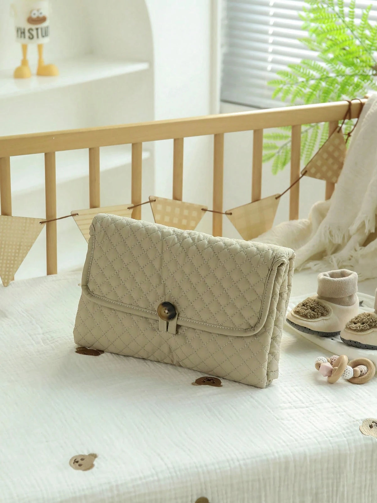 Thick Quilted Diaper Bag With Pad, Suitable For Baby Boys And Girls, Machine Washable, Indoor And Outdoor Use, Essential Baby Item, Great Gift