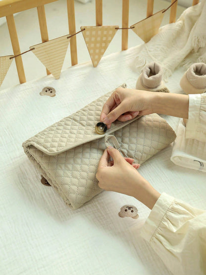 Thick Quilted Diaper Bag With Pad, Suitable For Baby Boys And Girls, Machine Washable, Indoor And Outdoor Use, Essential Baby Item, Great Gift