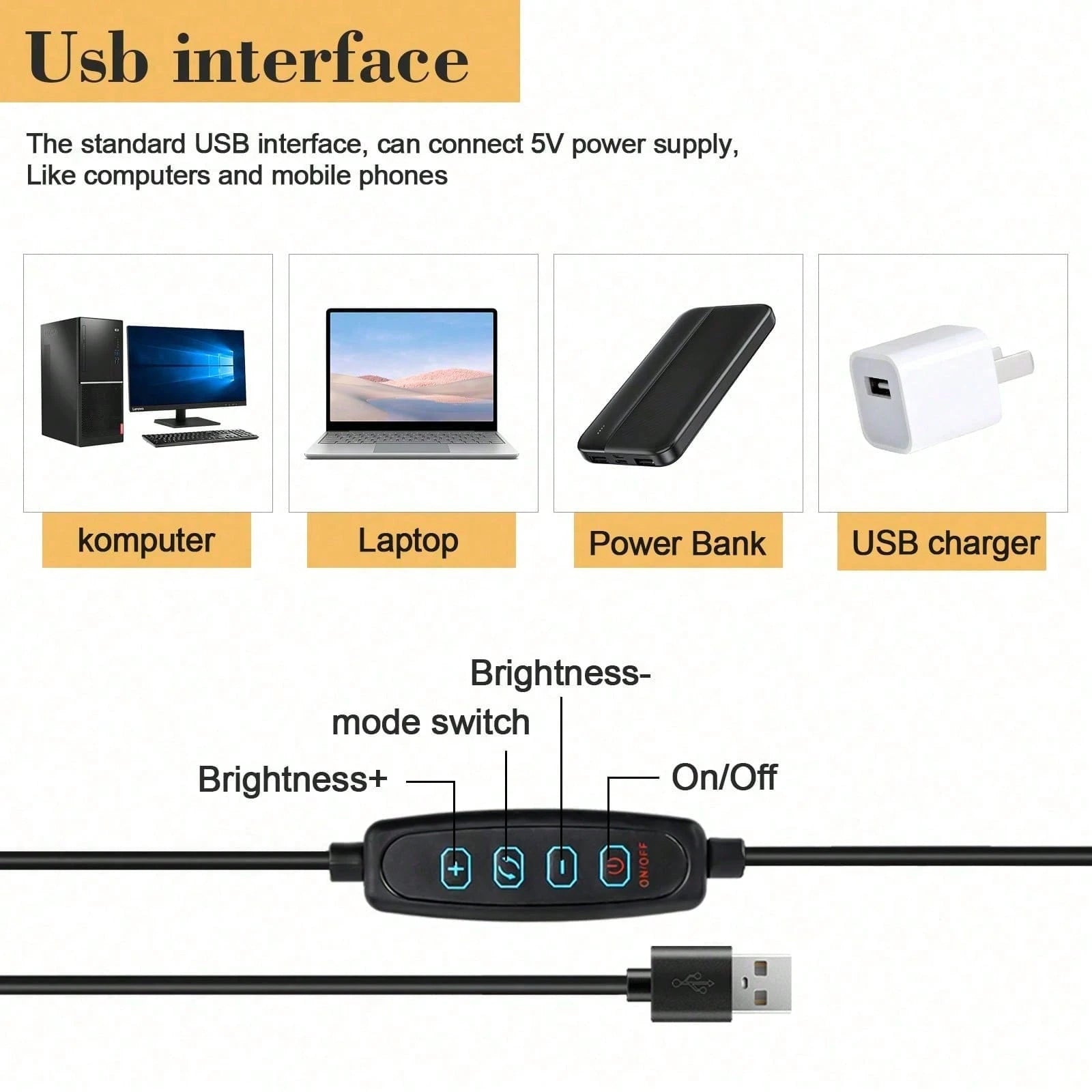 This 10-Inch Ring Light With A Hanging Phone Holder Comes With A Flexible Table Arm. The Ring Light Is Powered By USB, And The Stand Angle Is Adjustable. Suitable For Video Recording, Cooking, Nail Ar