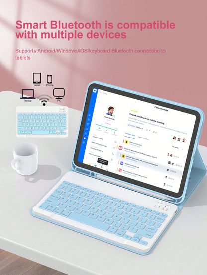 This Keyboard Case Is Compatible With IPad (A16) 11th Gen, 10th Gen, 7th/8th/9th Gen, IPad Air 4th/5th Gen/(M2) 2024/(M3) 2025, IPad Pro 11-Inch (2018/2020/2021/2022). It Is Made Of PU Leather Materia