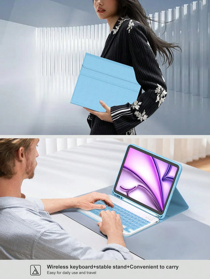 This Keyboard Case Is Compatible With IPad (A16) 11th Gen, 10th Gen, 7th/8th/9th Gen, IPad Air 4th/5th Gen/(M2) 2024/(M3) 2025, IPad Pro 11-Inch (2018/2020/2021/2022). It Is Made Of PU Leather Materia
