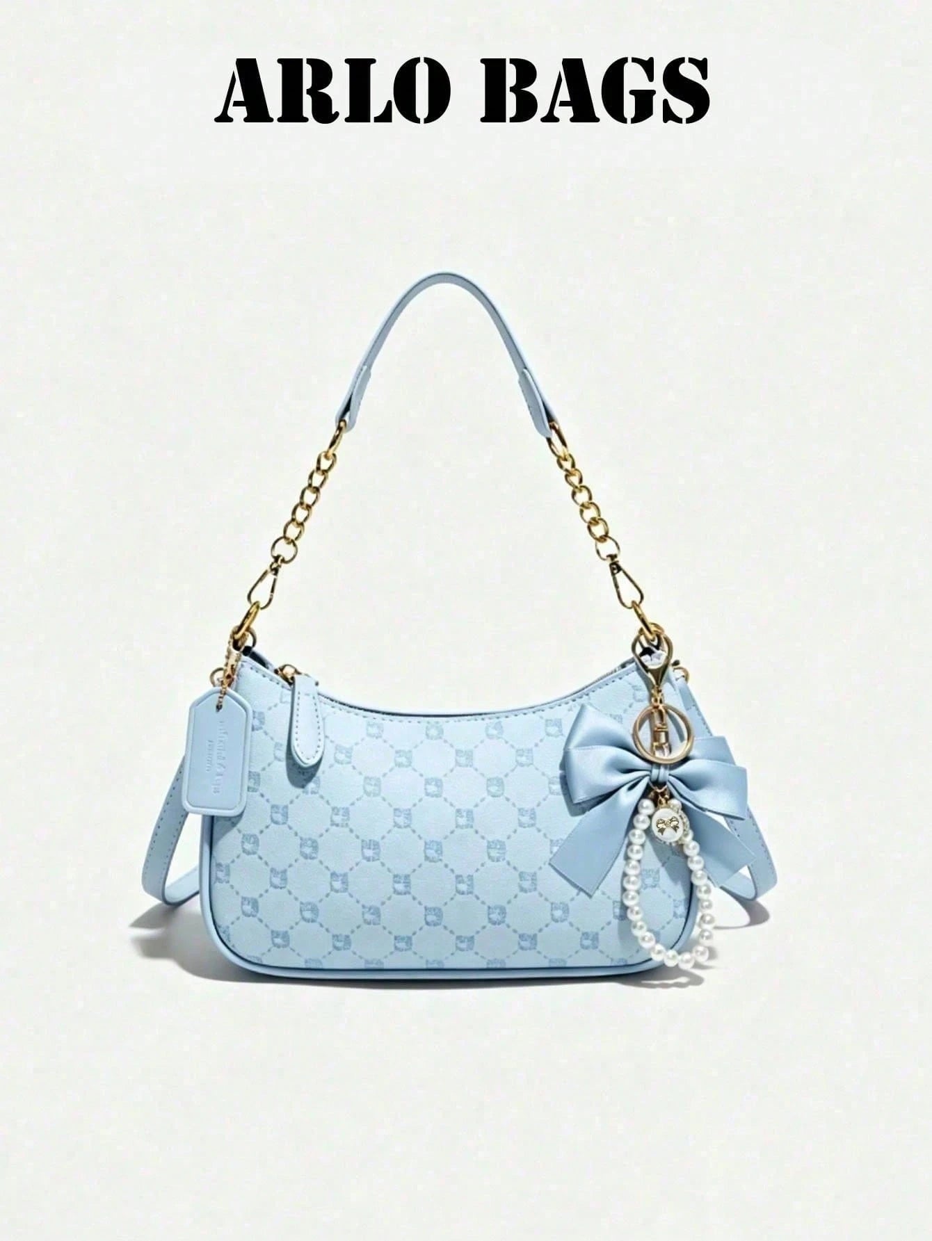 This New Fashion Classic Versatile Letter Pattern Decor Design Solid Color PU Waterproof Fabric Shoulder Bag/Underarm Bag, Suitable For Shopping, Can Be Worn Crossbody.