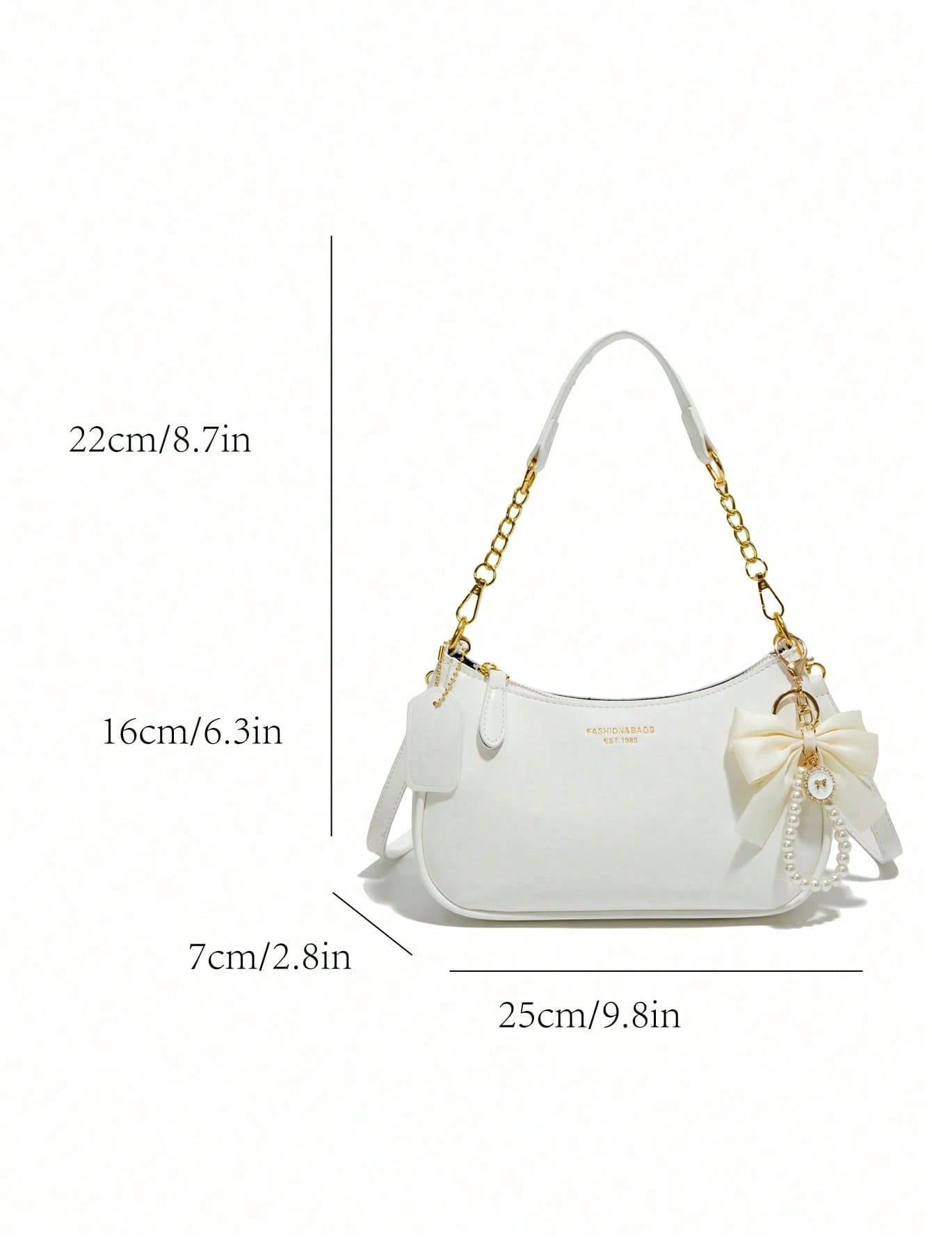This New Fashion Classic Versatile Letter Pattern Decor Design Solid Color PU Waterproof Fabric Shoulder Bag/Underarm Bag, Suitable For Shopping, Can Be Worn Crossbody.