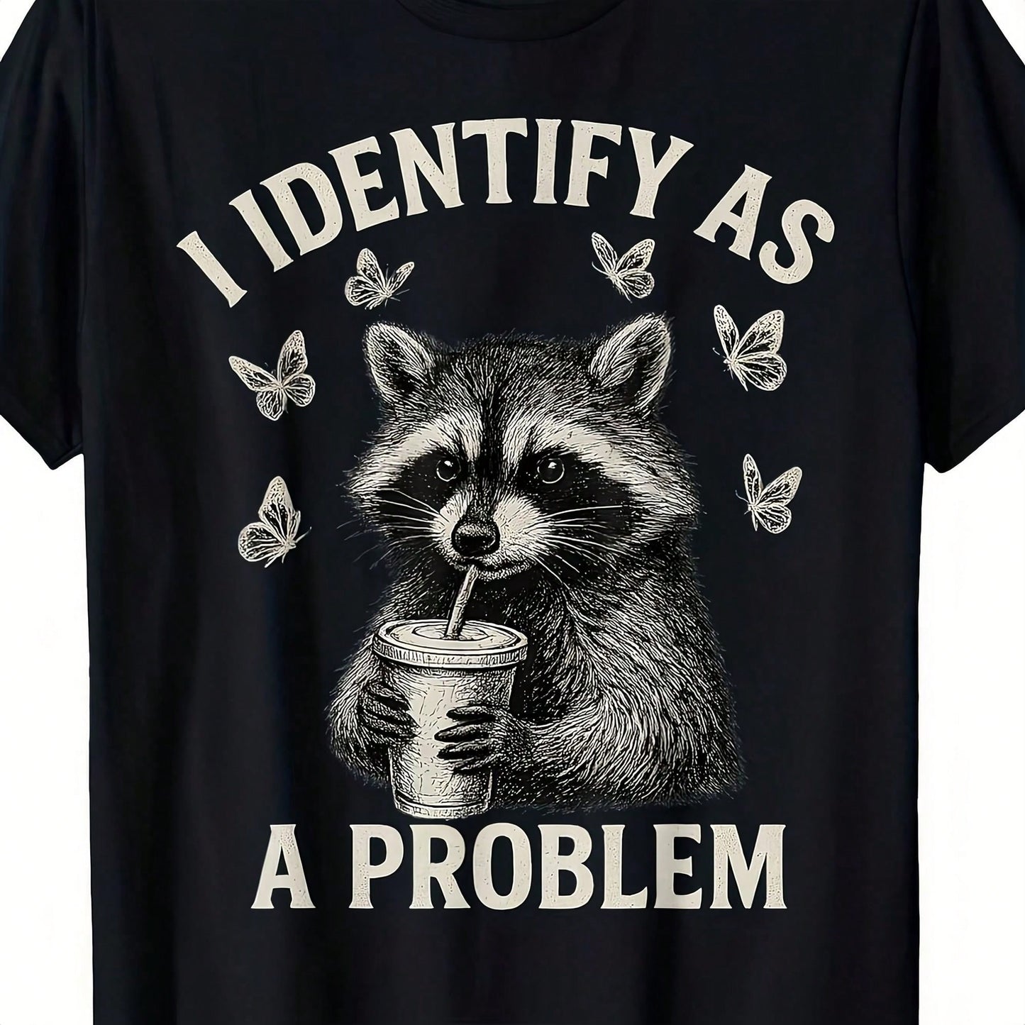 This Women'S Fun Raccoon-Themed T-Shirt Features A Casual Crew Neck Design With A Printed Raccoon Pattern, Perfect For Parties Everyday Wear, And Fun
