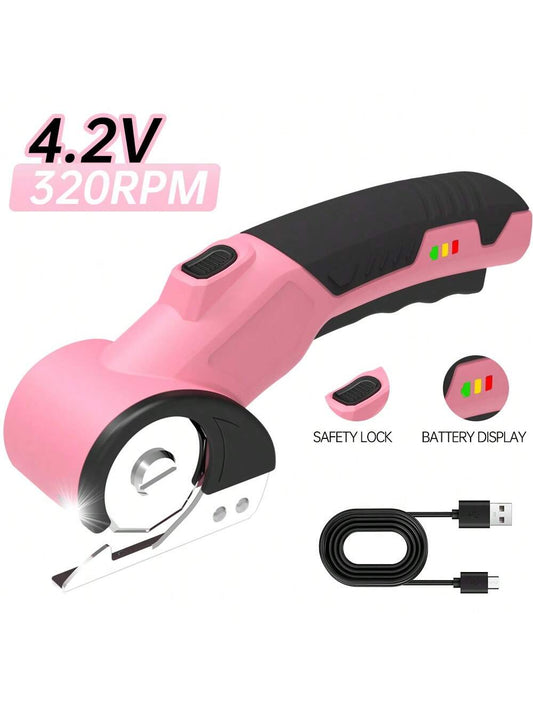 TIROTO Cordless Electric Scissors, With Safety Lock, Ergonomic Anti Slip Handle, Industrial Grade Stainless Steel Blade, Suitable ForCardboard, USB Rechargeable Lithium Battery, Clothing, Leather And
