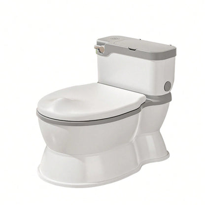 Toddler Potty Training Toilet- With Removable Training Seat, Realistic Flush Sound, Wipes Storage & Toilet Paper Holder, Fits 18-Month-Old Boys & Girls; Features Realistic Toilet Feel, Disposable Lin