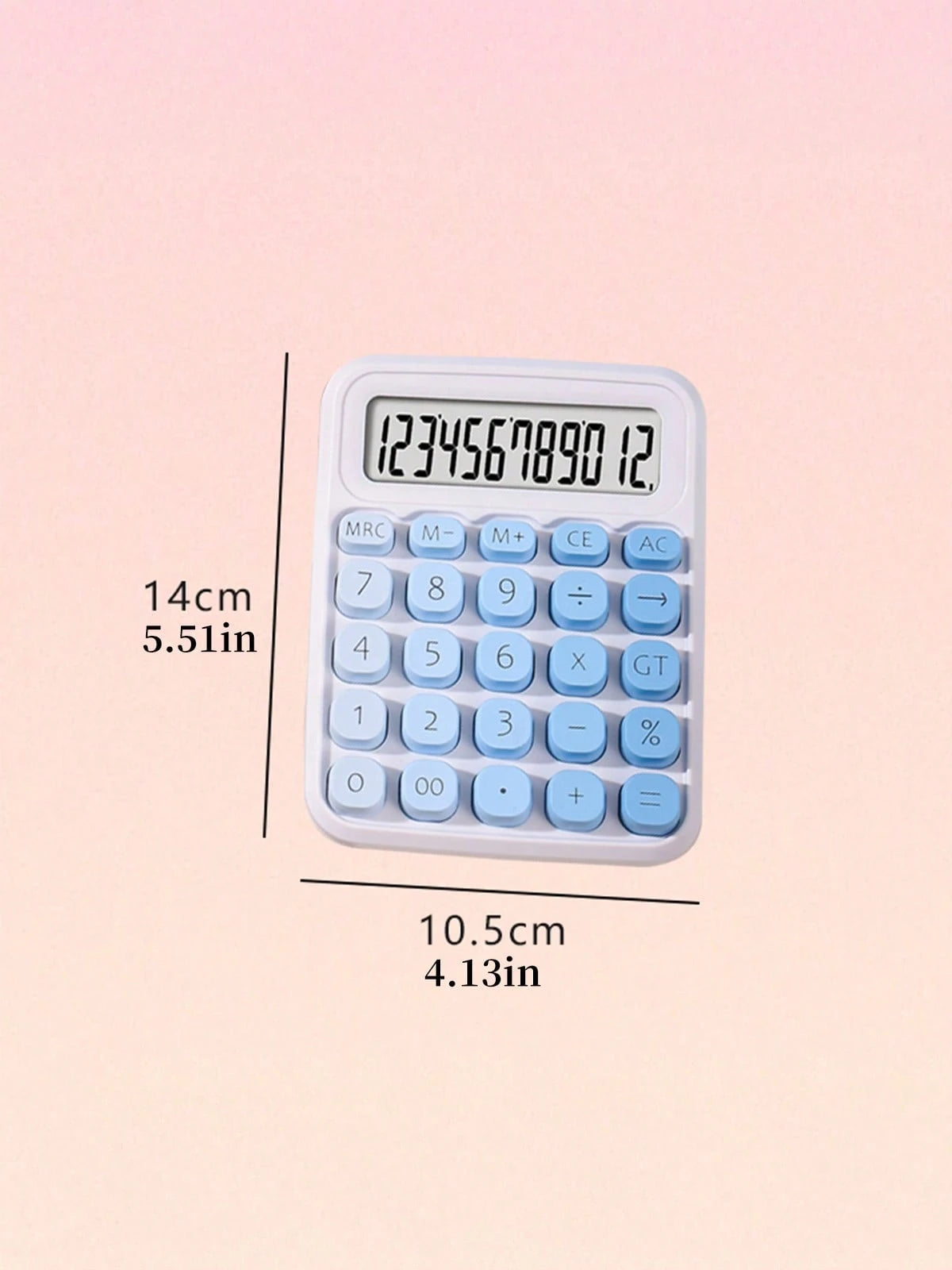 tonxiyuemu 1pc Dopamine Rainbow Candy Print Calculator, 12-Digit Large Display, Cute Gradient Color Retro Design Student & Office Cashier Use,School Supplies,Back To School