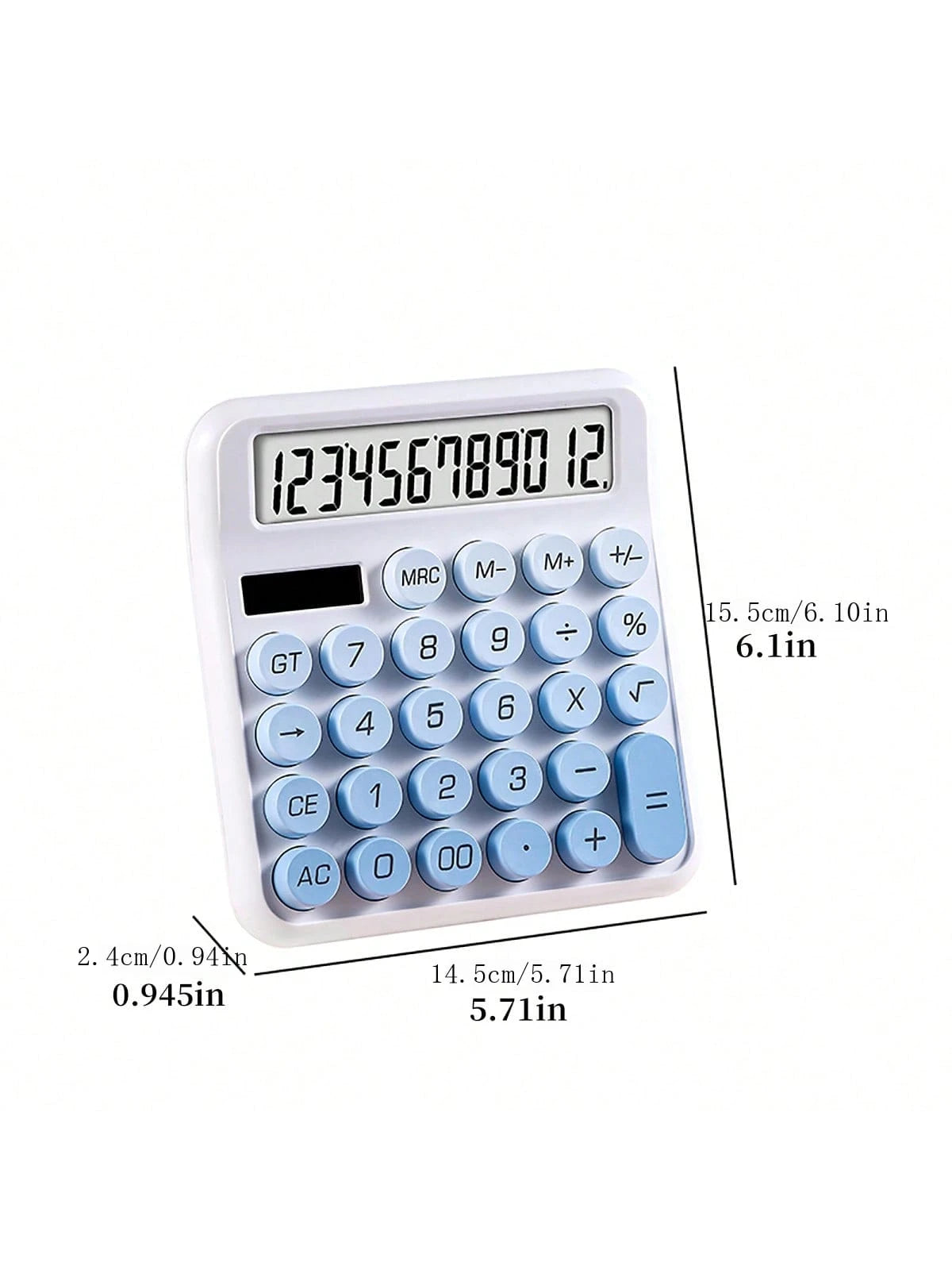 tonxiyuemu 1pc Ombre Mechanical Keypad Large Display Calculator, Solar Powered Scientific Calculator, Colorful & Beautiful Big Buttons, Dual Solar & Battery Powered, Suitable For Finance, Accounting