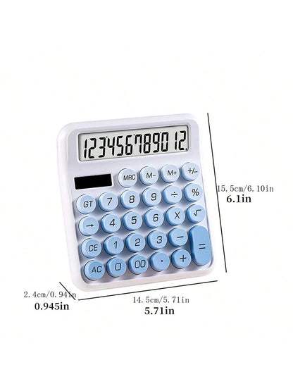 tonxiyuemu 1pc Ombre Mechanical Keypad Large Display Calculator, Solar Powered Scientific Calculator, Colorful & Beautiful Big Buttons, Dual Solar & Battery Powered, Suitable For Finance, Accounting