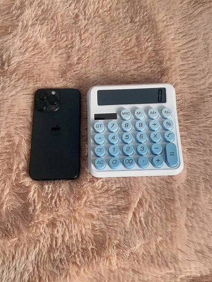 tonxiyuemu 1pc Ombre Mechanical Keypad Large Display Calculator, Solar Powered Scientific Calculator, Colorful & Beautiful Big Buttons, Dual Solar & Battery Powered, Suitable For Finance, Accounting