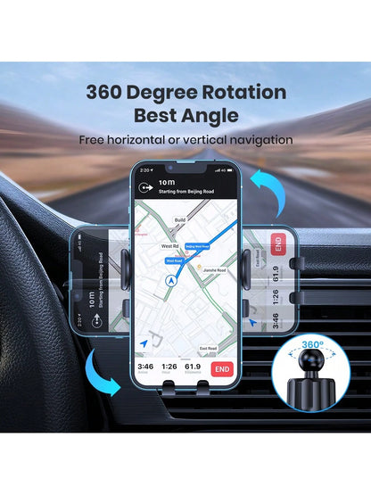 TOPK Car Phone Holder Mount, [Upgrade Auto Locking] Universal Phone Holder With Hook Clip For Car Air Vent Compatible With Cellphones