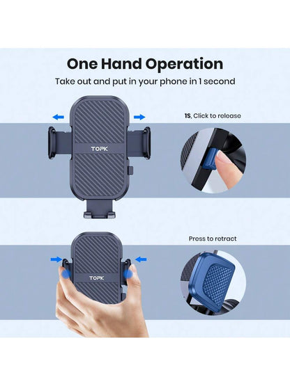 TOPK Phone Holder for Car Dashboard, Upgraded Adjustable horizontally and vertically Cell Phone Mount For Car Dashboard Compatible With All Phones