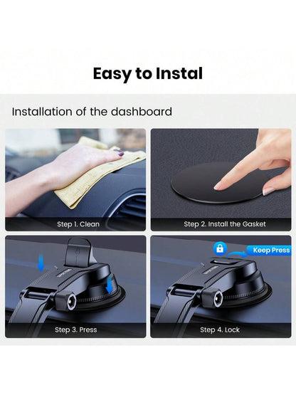 TOPK Phone Holder for Car Dashboard, Upgraded Adjustable horizontally and vertically Cell Phone Mount For Car Dashboard Compatible With All Phones