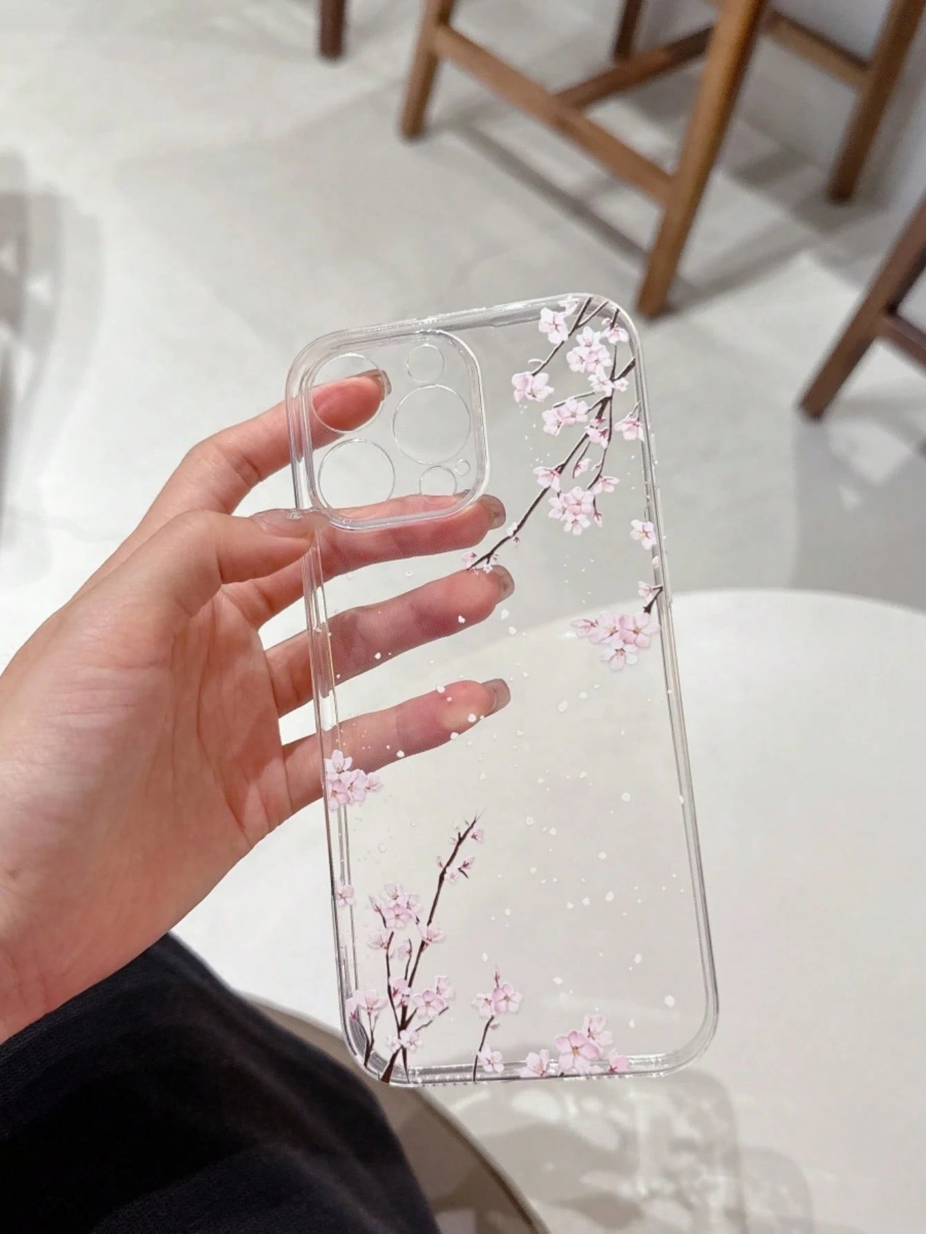 TPU White Pink Floral Element Fashion Phone Case 1pc Transparent Anti-Fall TPU Phone Case Compatible With IPhone 11, 15 Pro Max, 14 Pro Max/Galaxy/Honor X6A, X7B, X8B Waterproof Shockproof Scratch Res