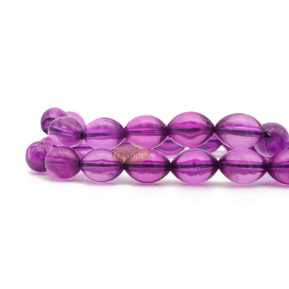 Translucent Purple Elongated Oval Monomer 33 Beads Tasbih - 8x12 mm Islamic Dhikr Beads