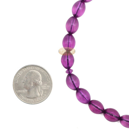 Translucent Purple Elongated Oval Monomer 33 Beads Tasbih - 8x12 mm Islamic Dhikr Beads