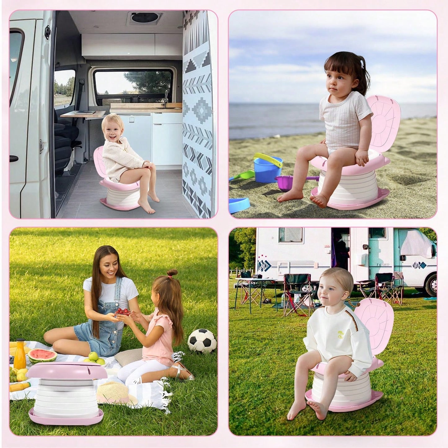Travel Potty For Toddlers, Portable Potty Chair With 1 Roll Premium Waste Bags- Kids Toilet For Car, Camping, Indoor Outdoor- Easy Clean Training Seat