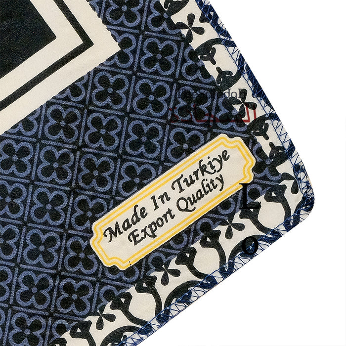 Travel Prayer Rug - Thin 24x40-in Black Kabah Arched Design Sajadah Prayer Rug