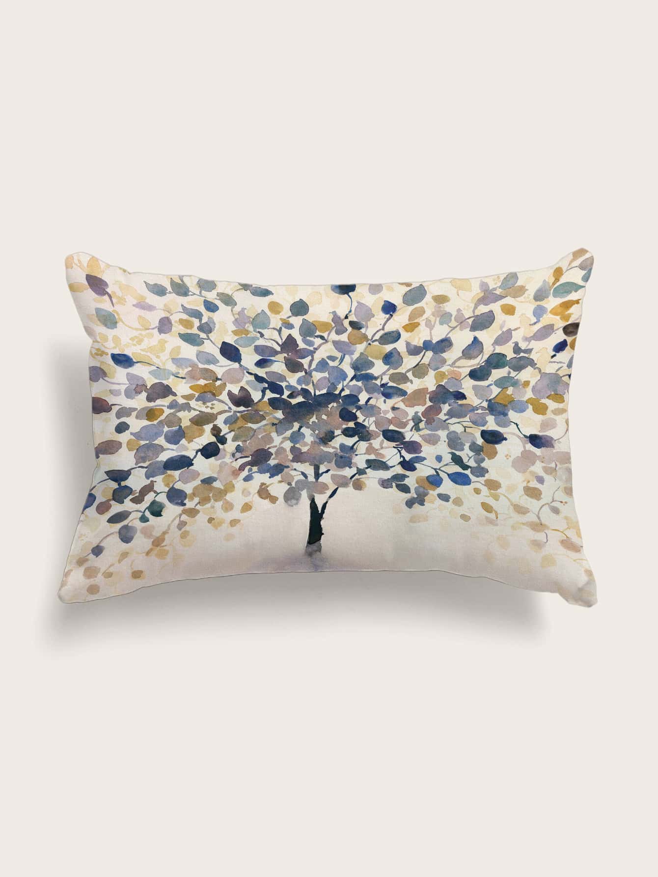 Tree Print Lumbar Pillow Cover, Modern Throw Pillow Case, Pillow Insert Not Include, For Sofa, Living Room