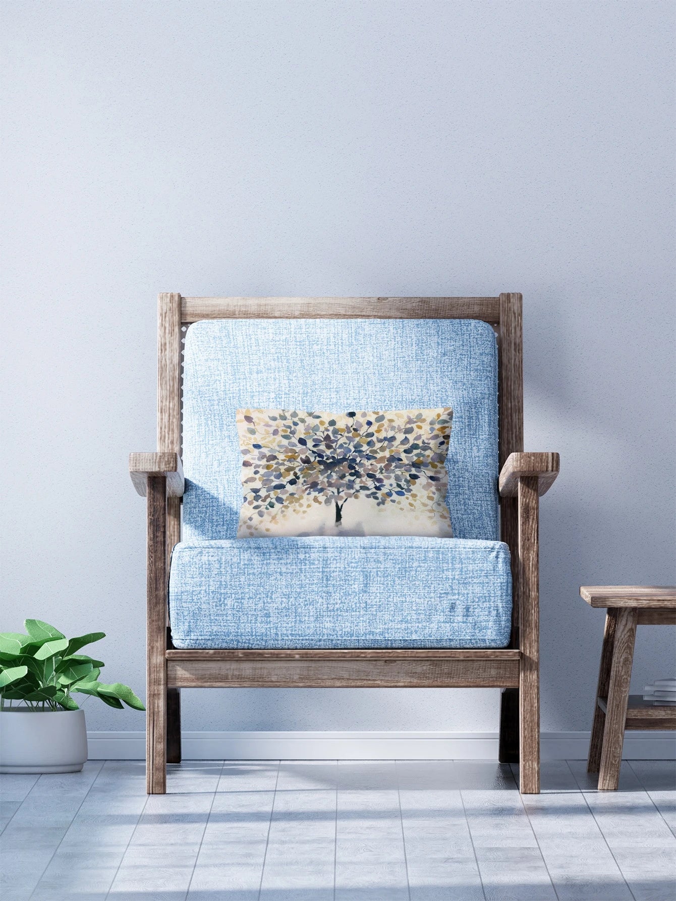 Tree Print Lumbar Pillow Cover, Modern Throw Pillow Case, Pillow Insert Not Include, For Sofa, Living Room