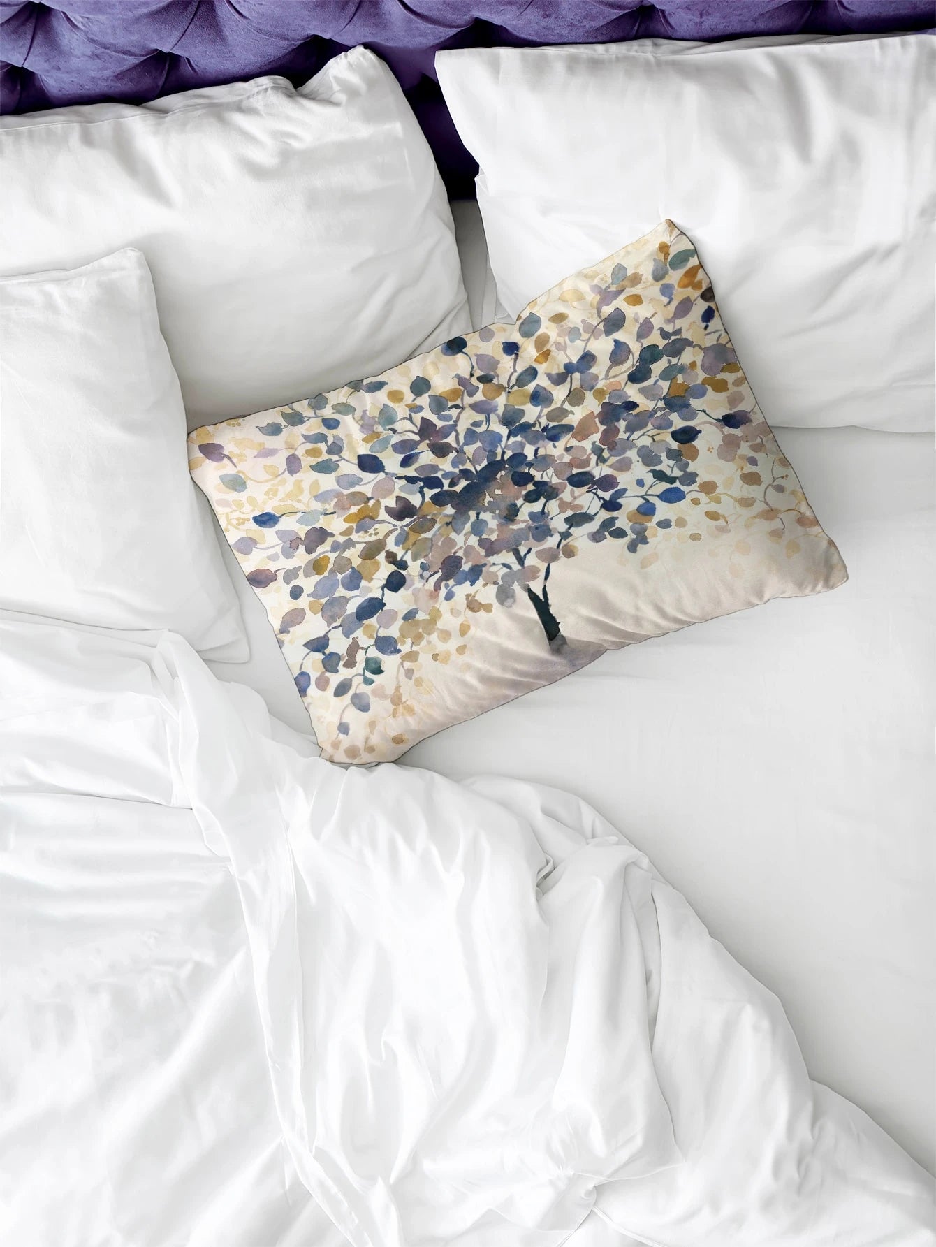 Tree Print Lumbar Pillow Cover, Modern Throw Pillow Case, Pillow Insert Not Include, For Sofa, Living Room