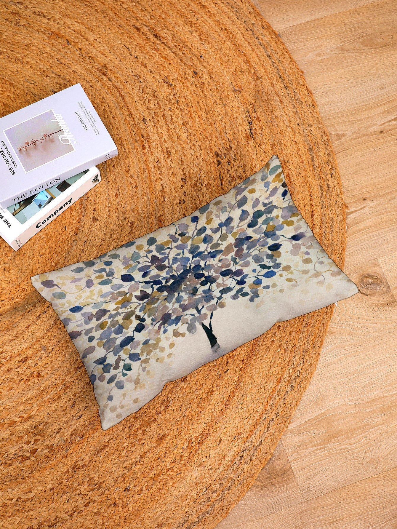Tree Print Lumbar Pillow Cover, Modern Throw Pillow Case, Pillow Insert Not Include, For Sofa, Living Room