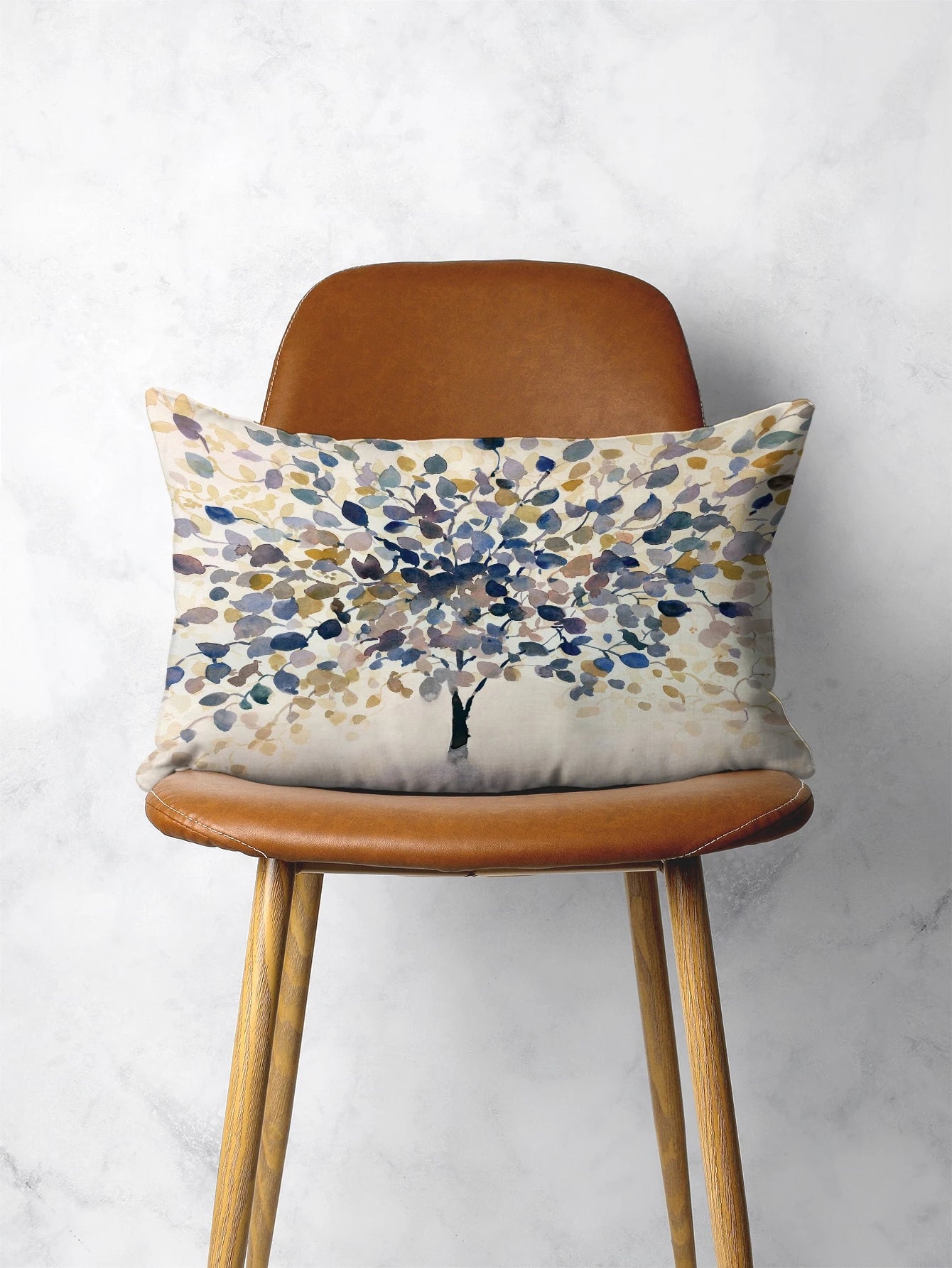 Tree Print Lumbar Pillow Cover, Modern Throw Pillow Case, Pillow Insert Not Include, For Sofa, Living Room