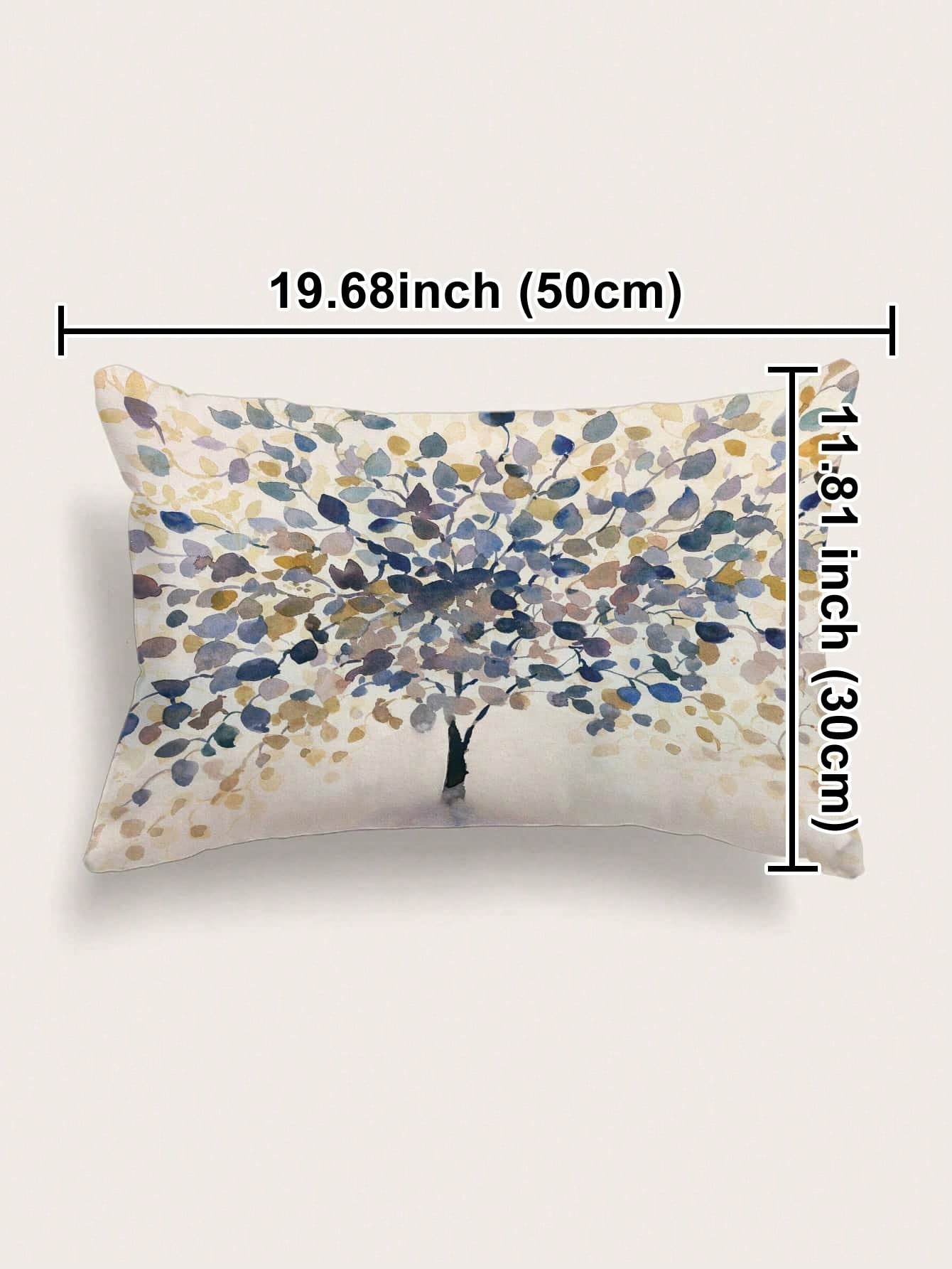 Tree Print Lumbar Pillow Cover, Modern Throw Pillow Case, Pillow Insert Not Include, For Sofa, Living Room